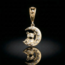 Teddy Bear on Moon Pendant