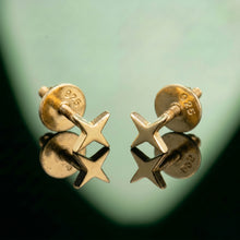 Silver X-Shaped Stud Earrings