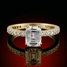 Emerald-Cut Pave Solitaire