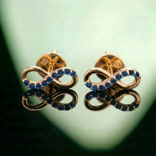 Silver Infinity Blue Stone Stud Earrings