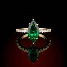Marquise Emerald Pave Ring
