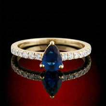 Pear Sapphire Pave Ring