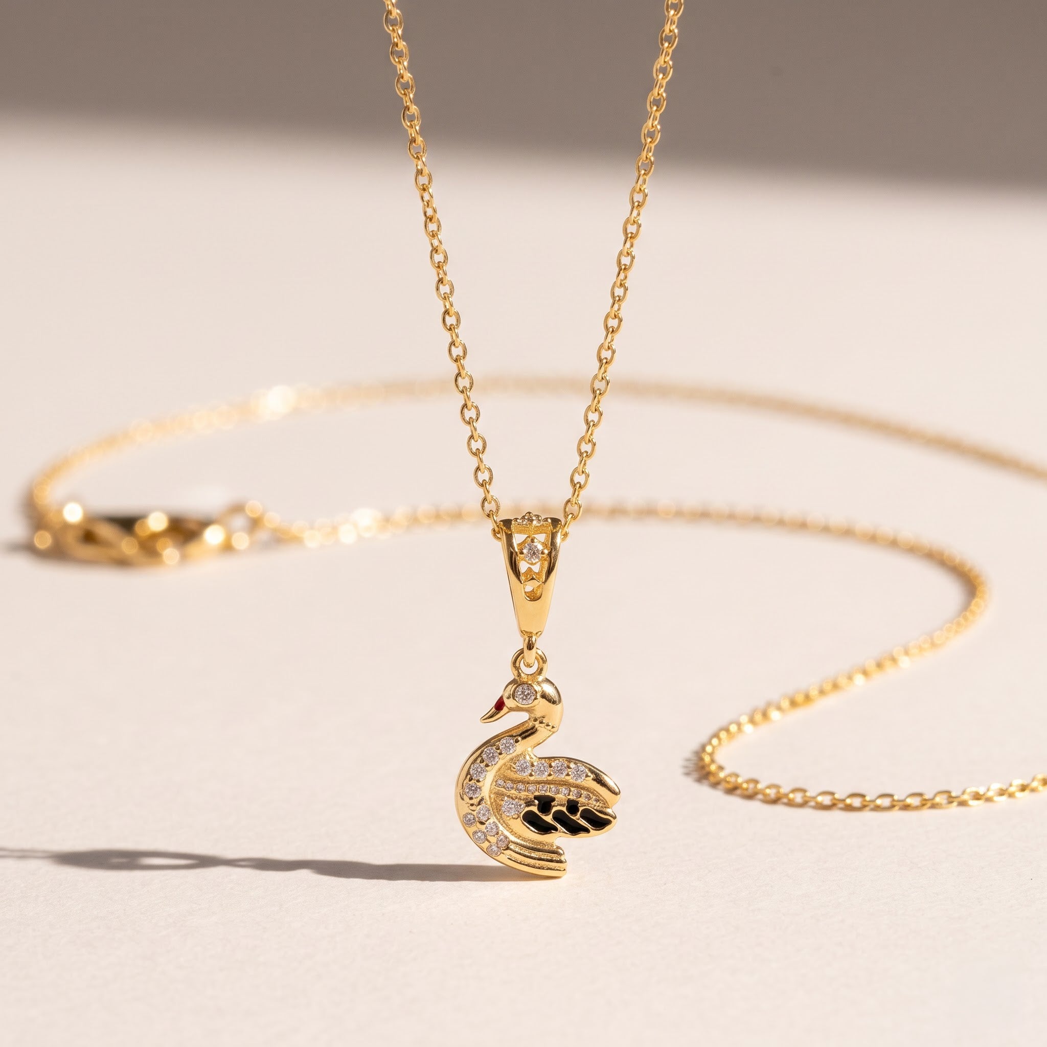 Swan Pendant with Chain