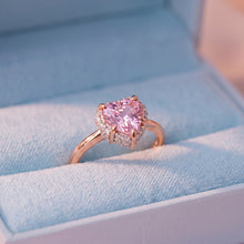 Rose Gold Heart Halo Ring