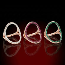 Geometric Pave Multi-Loop Ring Pack of 3