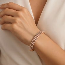 Rose Gold Triple-Row White Stone Kada
