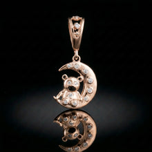 Teddy Bear on Moon Pendant