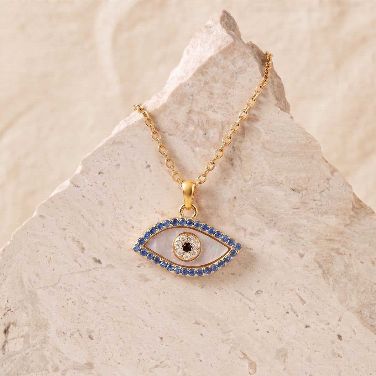 Evil Eye Pearl Necklace