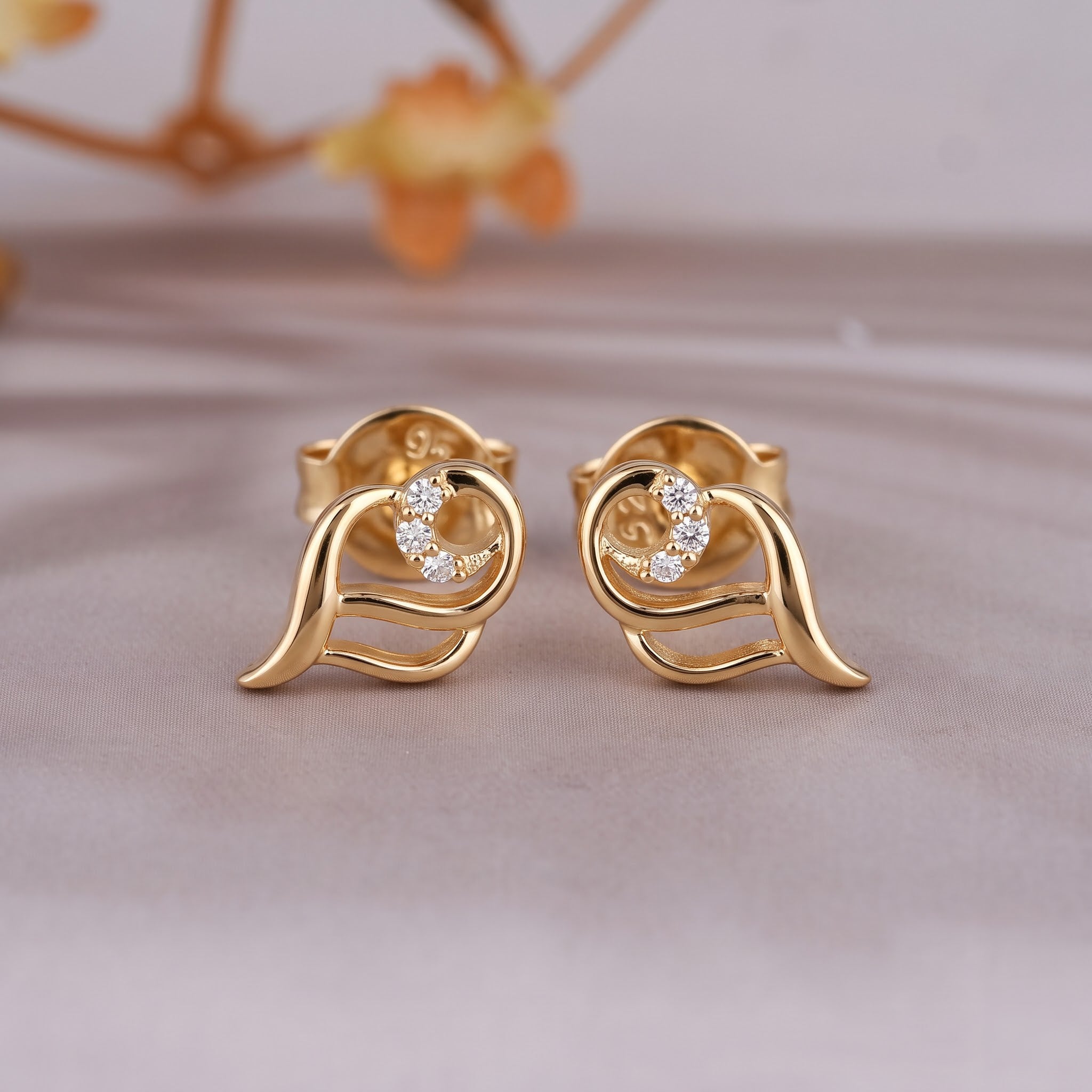 Angel Wing Swirl Stud Earrings