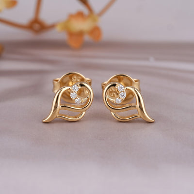 Angel Wing Swirl Stud Earrings