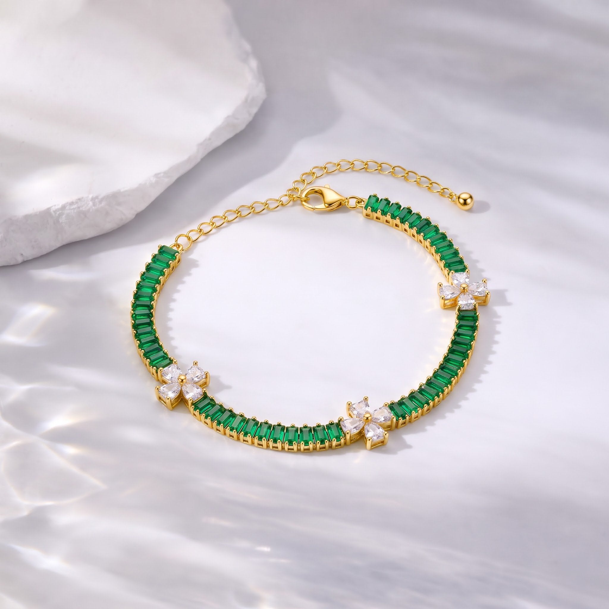 Green Aura floral Bracelet