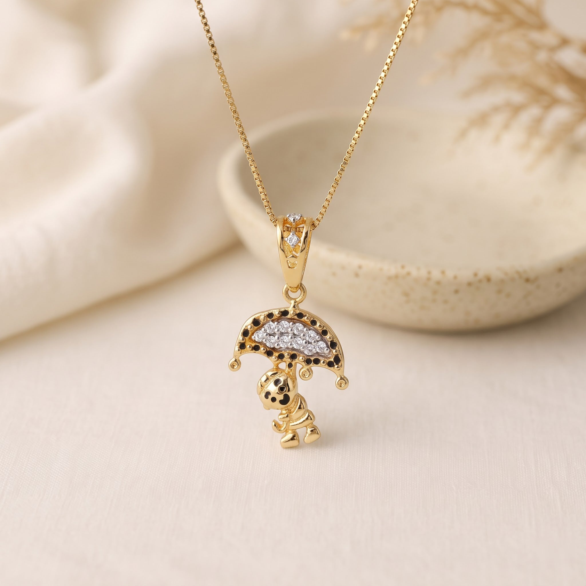 Umbrella with Baby Child Pendant with Chain