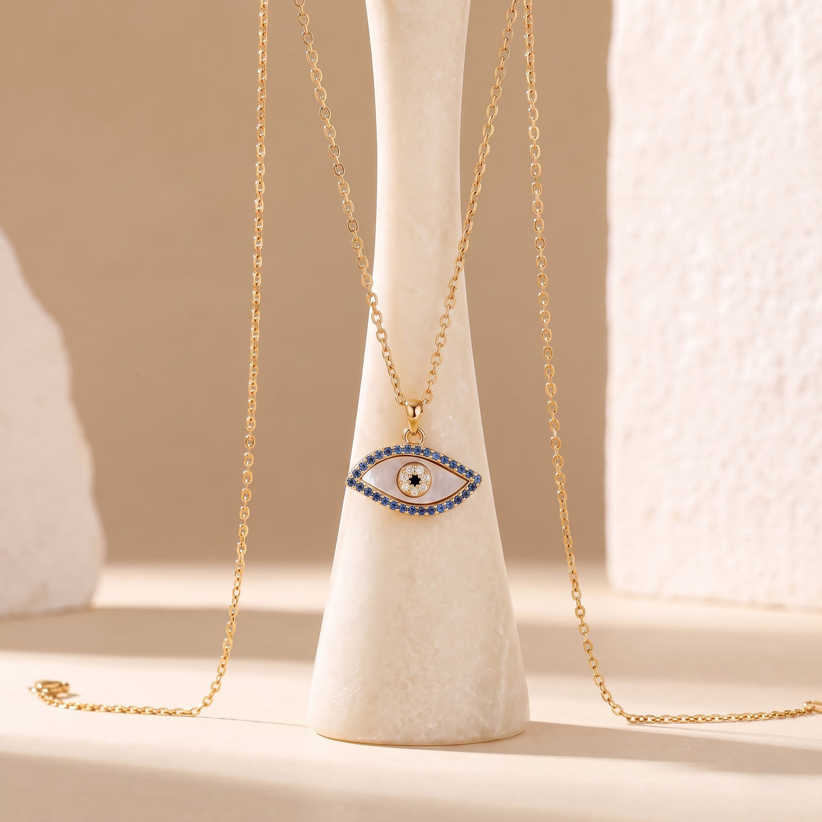 Evil Eye Pearl Necklace