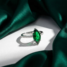 Marquise Emerald Pave Ring