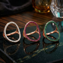 Geometric Pave Multi-Loop Ring Pack of 3