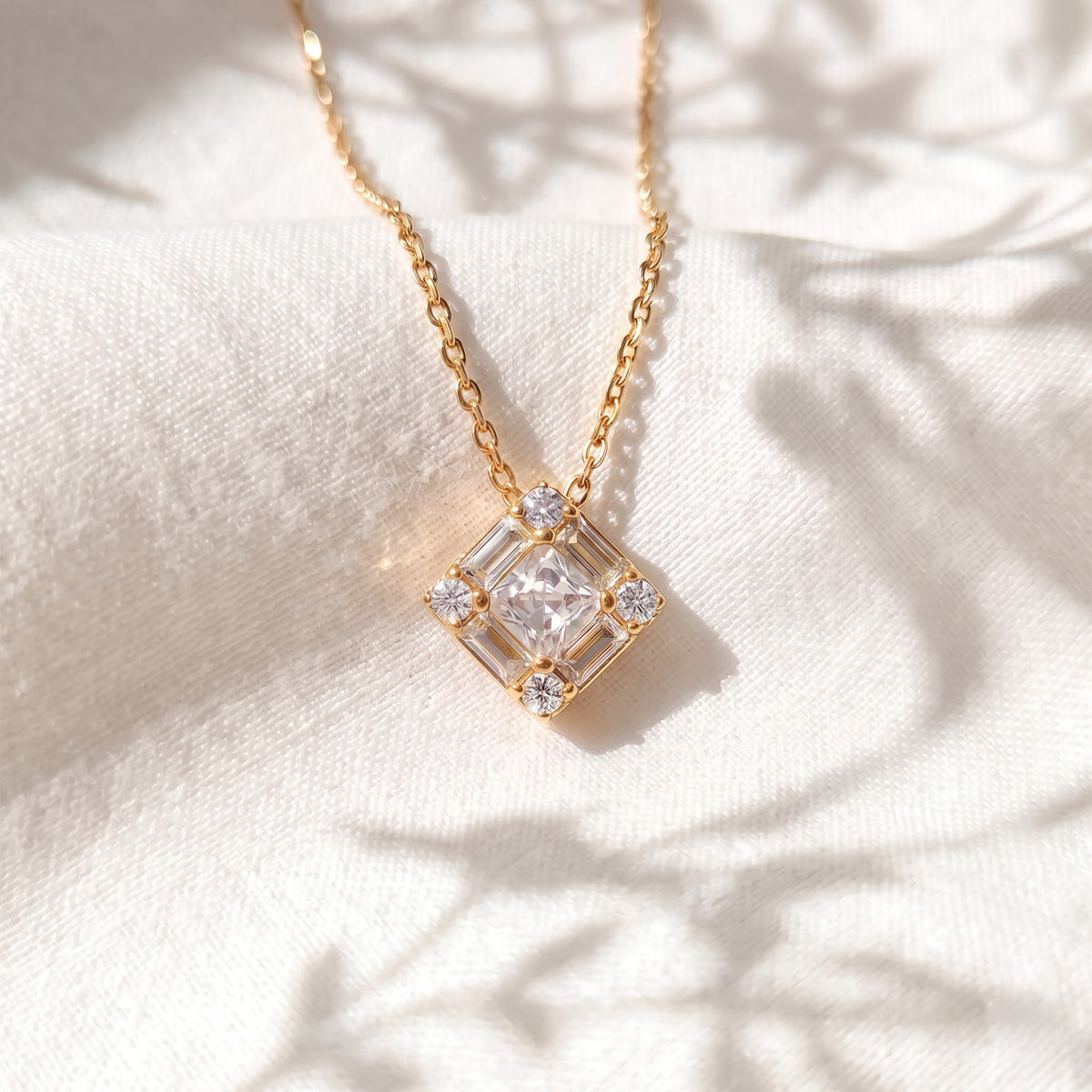 Diamond Cushion Necklace