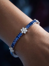 Blue Floral Line Bracelet