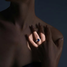 Pear Sapphire Pave Ring