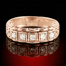 Five-Stone Round Diamond Filigree Band