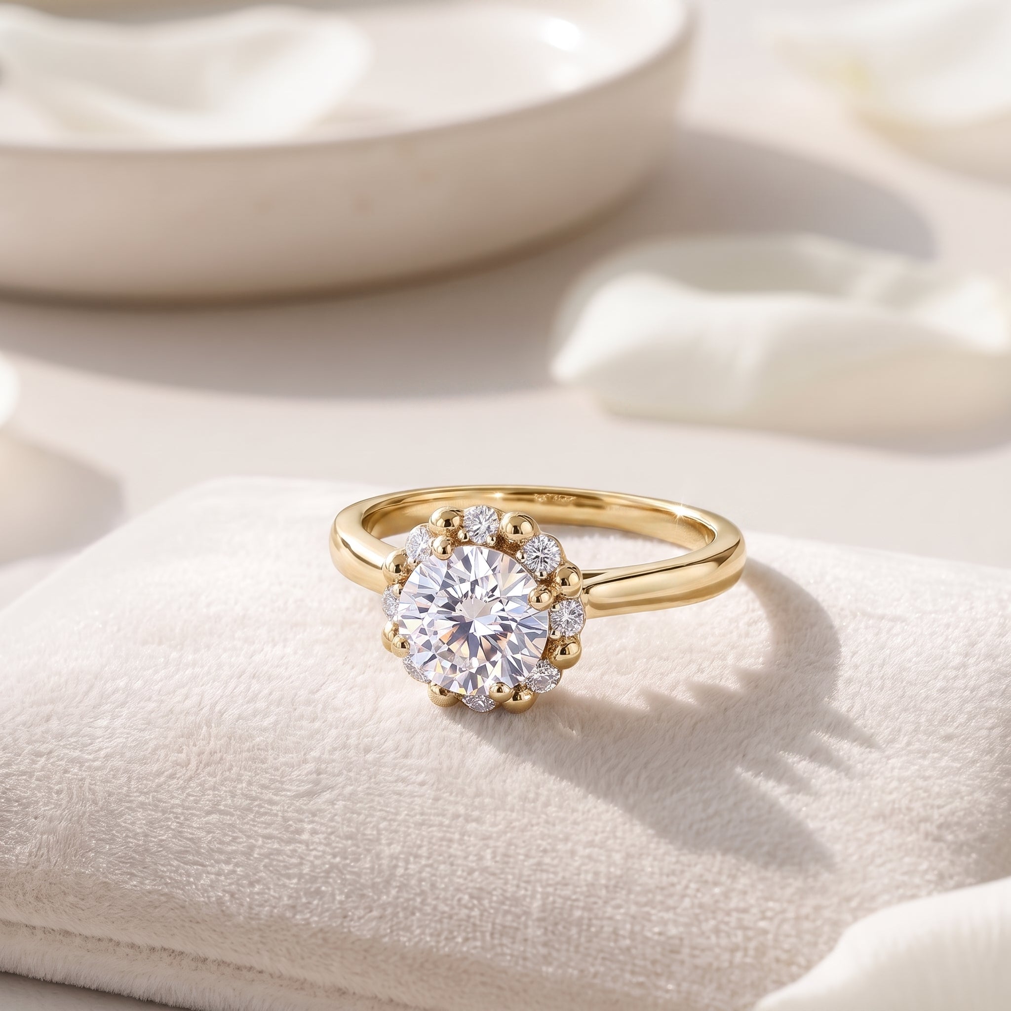 Round Cut Diamond Halo Ring