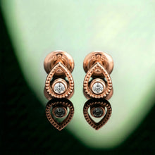 Beaded Teardrop Bezel Stud Earrings