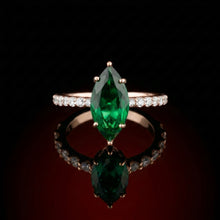 Marquise Emerald Pave Ring