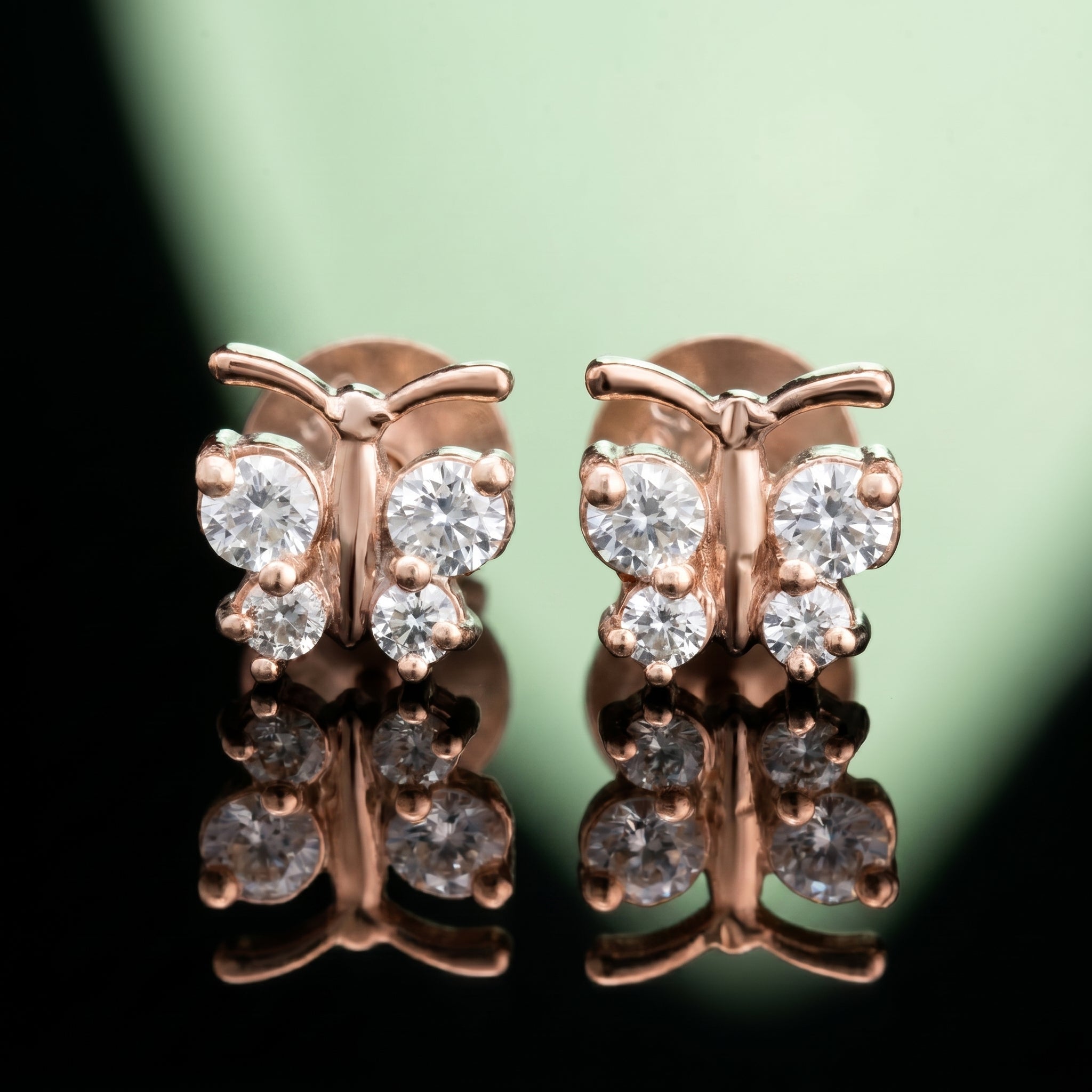 Silver Butterfly Stud Earrings