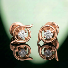 Solitaire Whirlwind Stud Earrings