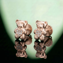 Silver Teddy Bear Stud Earrings