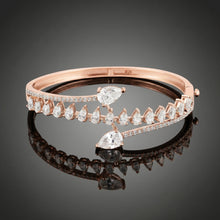 Silver Pear-Cut White Stone Kada