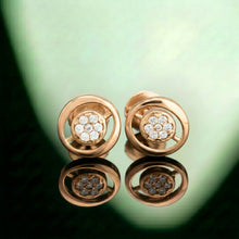 Round Cluster Open Circle Stud Earrings