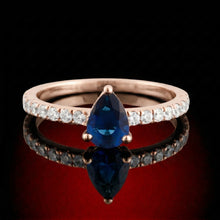 Pear Sapphire Pave Ring