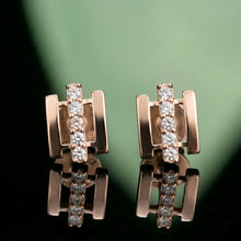 Silver Geometric Bar Stud Earrings