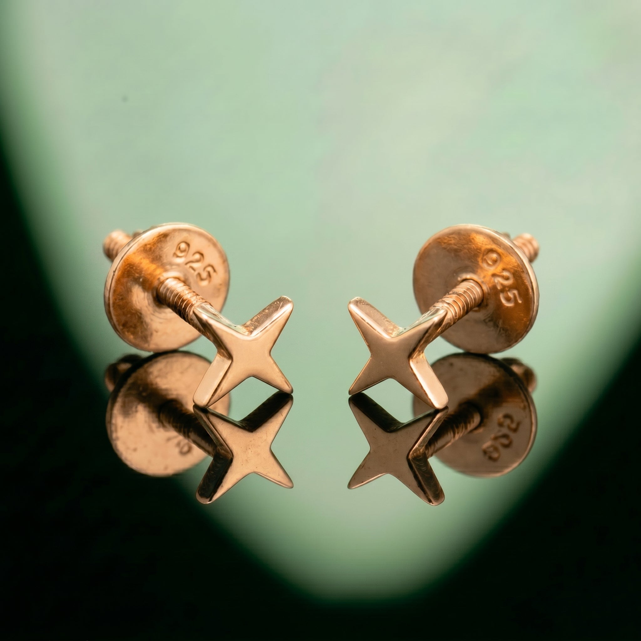 Silver X-Shaped Stud Earrings