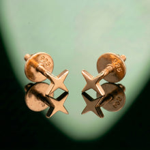 Silver X-Shaped Stud Earrings