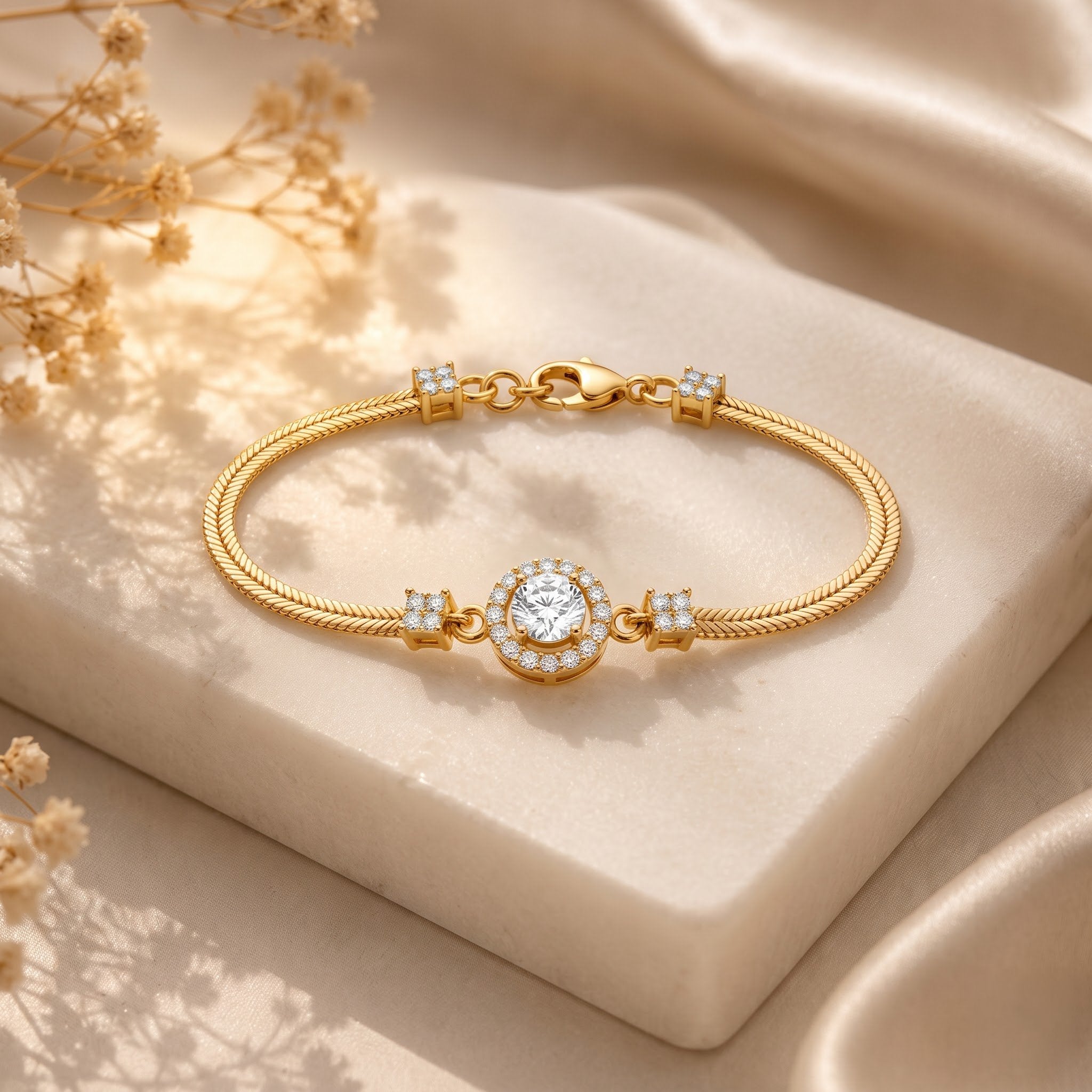 Solitaire Halo Bracelet
