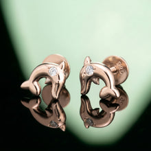 Silver Dolphin Stud Earrings