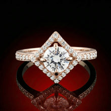 Round Rhombus Halo Ring