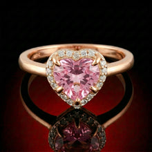 Rose Gold Heart Halo Ring