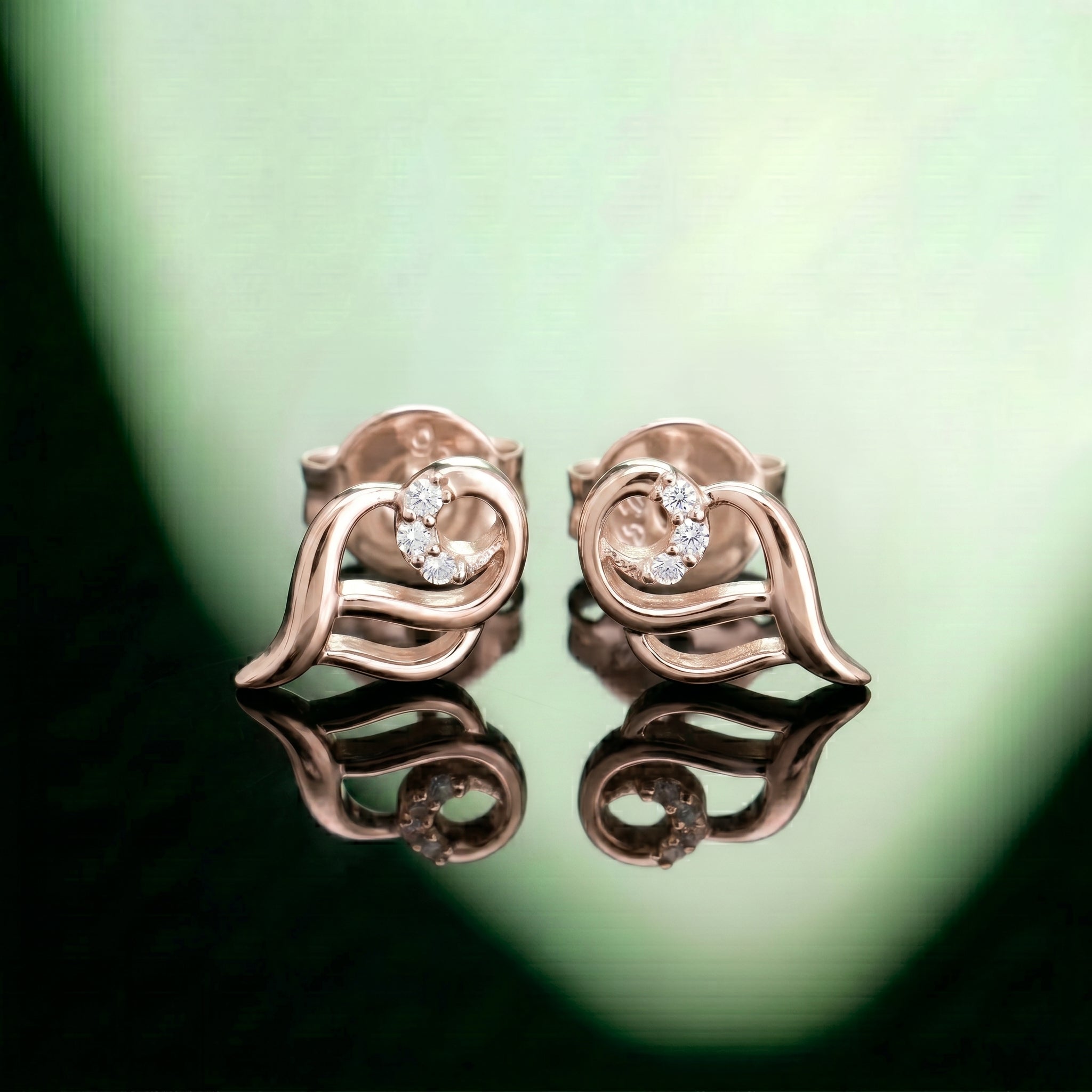 Angel Wing Swirl Stud Earrings