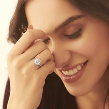 Round Scalloped Halo Ring