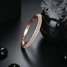 Rose Gold Triple-Row White Stone Kada