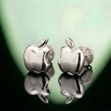 Silver Apple Stud Earrings