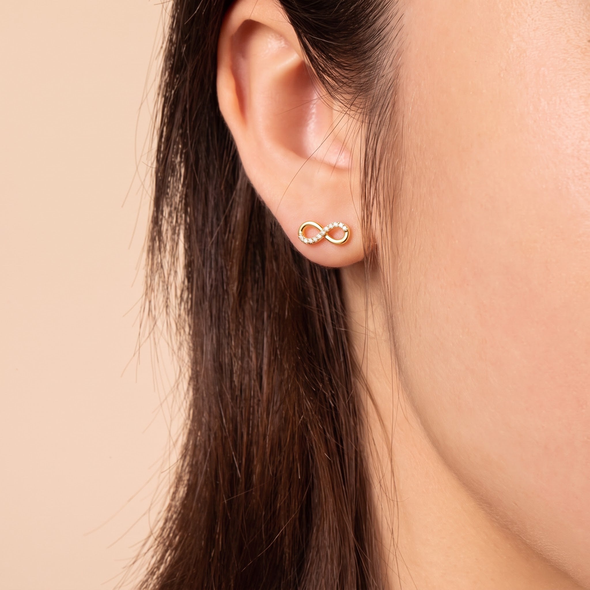 Infinity Diamond Stud Earrings