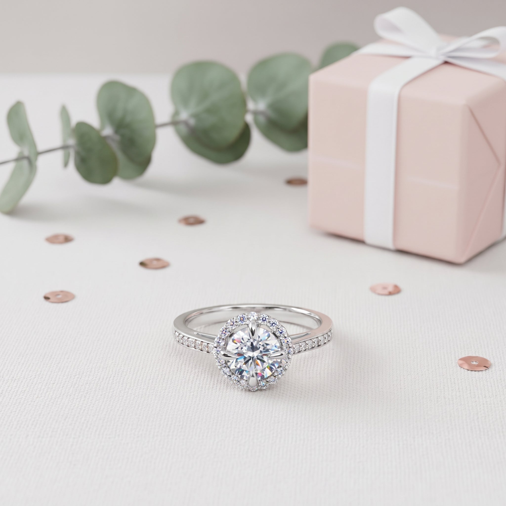 Round Floating Halo Ring