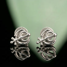 Silver Ik Onkar Stud Earrings
