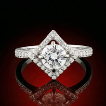 Round Rhombus Halo Ring