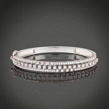 Rose Gold Triple-Row White Stone Kada