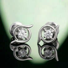 Solitaire Whirlwind Stud Earrings