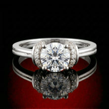 Round Pave Shoulder Solitaire